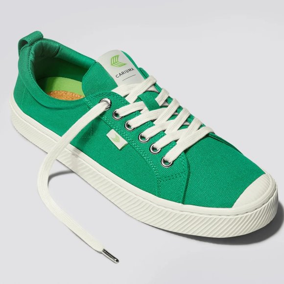 Cariuma Shoes - Cariuma Handcrafted Organic Cotton OCA Low Green Canvas Sneakers